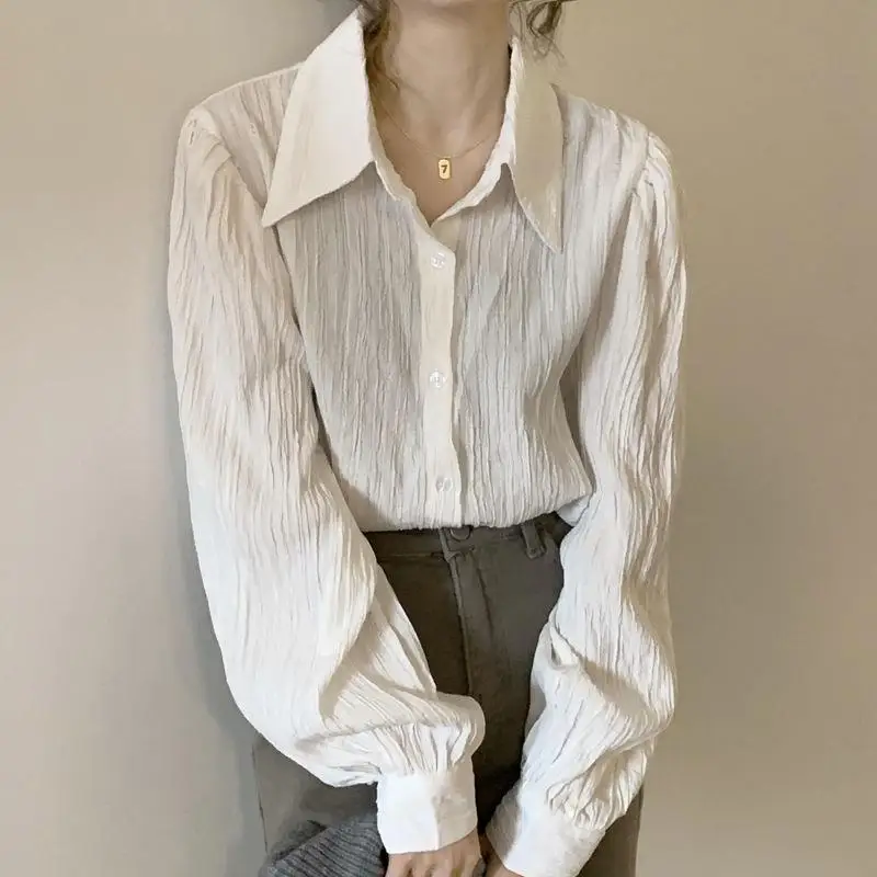 Women Vintage Pleated Simple Casual Oversized Streetwear Shirts Harajuku Long Sleeve Blouse Tunic Tops Blusas Mujer De Moda 2023
Women Vintage Pleated Simple Casual Oversized Streetwear Shirts Harajuku Long Sleeve Blouse Tunic Tops Blusas Mujer De Moda 2023