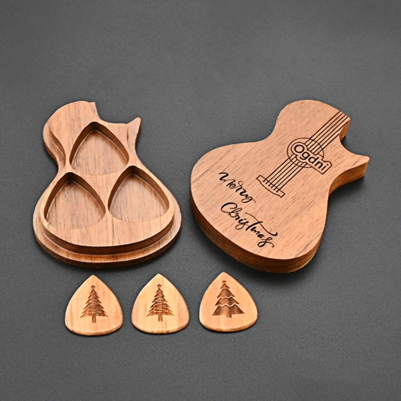 Guitar Pick Box Holder with 3 Pack Wood Guitar Picks, Guitar Shaped Plectrums Case, Bass Guitar Box Musical Instrument
Guitar Pick Box Holder with 3 Pack Wood Guitar Picks, Guitar Shaped Plectrums Case, Bass Guitar Box Musical Instrument