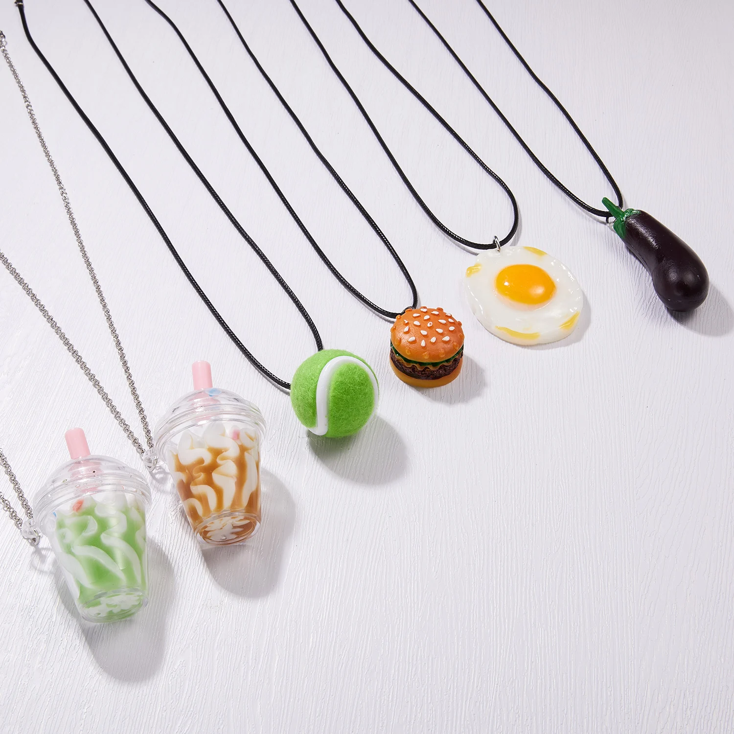 Cute Milk Tea Pendant Necklace for Women Kids Poached Egg Hamburger Eggplant Long Rope Chain Fashion Jewelry Gift 2022 Collar
Cute Milk Tea Pendant Necklace for Women Kids Poached Egg Hamburger Eggplant Long Rope Chain Fashion Jewelry Gift 2022 Collar