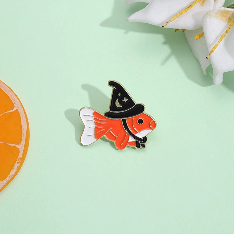 Magic Fish Enamel Pins Funny Fishes with Magical Hat Brooches Metal Decorative Lapel Badges for Backpack Clothes Accessories
Magic Fish Enamel Pins Funny Fishes with Magical Hat Brooches Metal Decorative Lapel Badges for Backpack Clothes Accessories