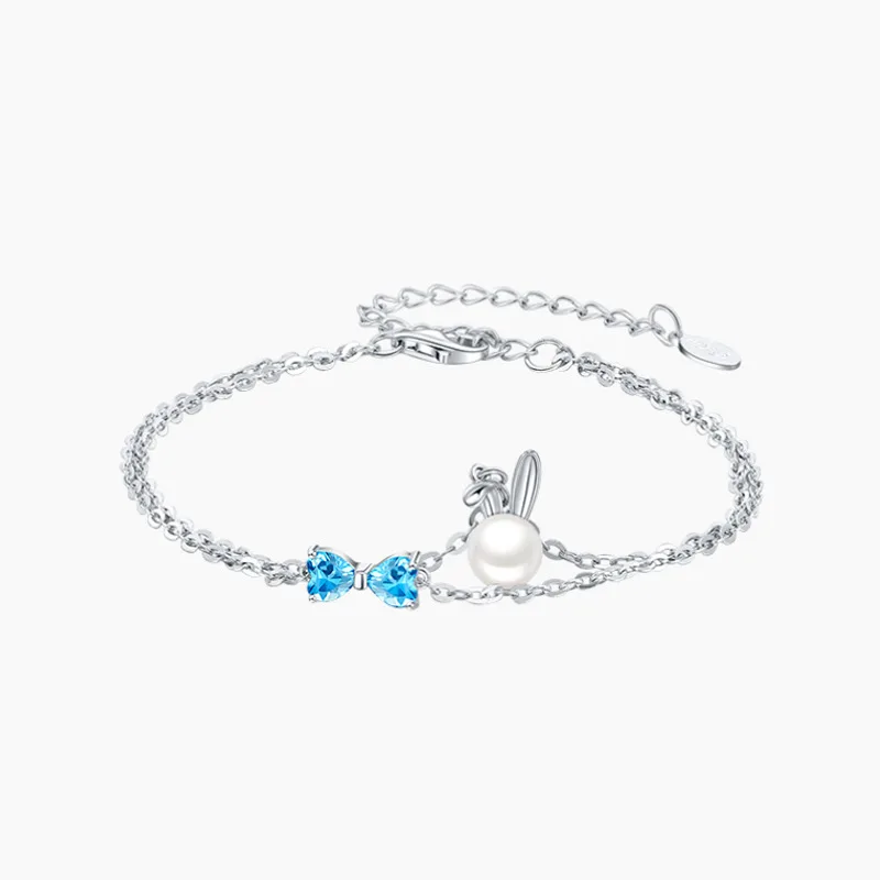 Cute Rabbit Pearl Bracelet with Diamond S925 Silver Light Luxury Sweet Wind Zodiac Rabbit Gifts to Girlfriend's Best Friend 
Cute Rabbit Pearl Bracelet with Diamond S925 Silver Light Luxury Sweet Wind Zodiac Rabbit Gifts to Girlfriend's Best Friend