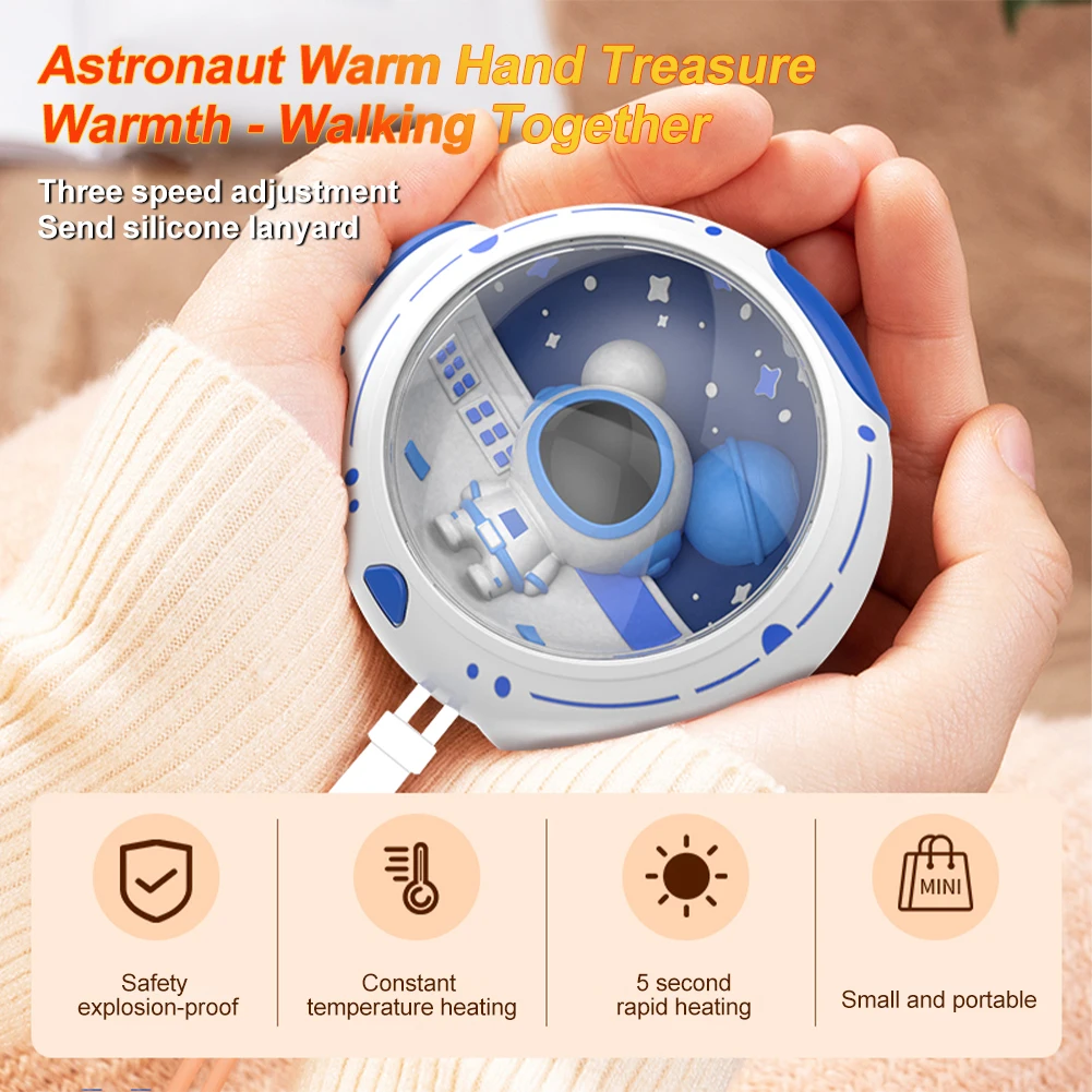 Mini Hand Warmer USB Rechargeable Cartoon Astronaut Pocket Warmer 3 Level Fast Heating Winter Warm For Outdoor Travel Office
Mini Hand Warmer USB Rechargeable Cartoon Astronaut Pocket Warmer 3 Level Fast Heating Winter Warm For Outdoor Travel Office