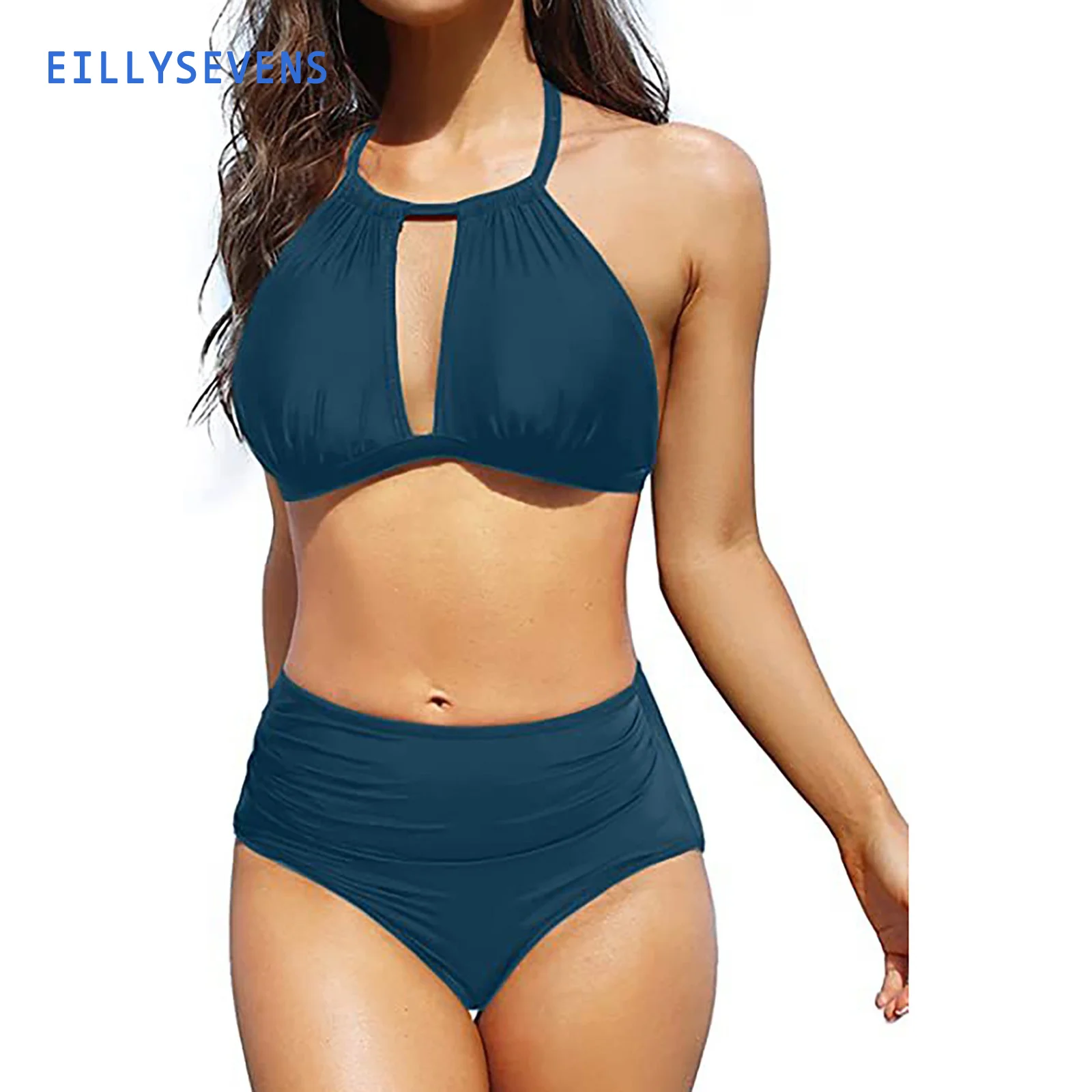 

Two Piece Women Tankini Swimsuits 2023 Sexy Fashion Cut Out Swimwear Bathing Suits Beachwear Push Up Swimsuit Beach Biquini