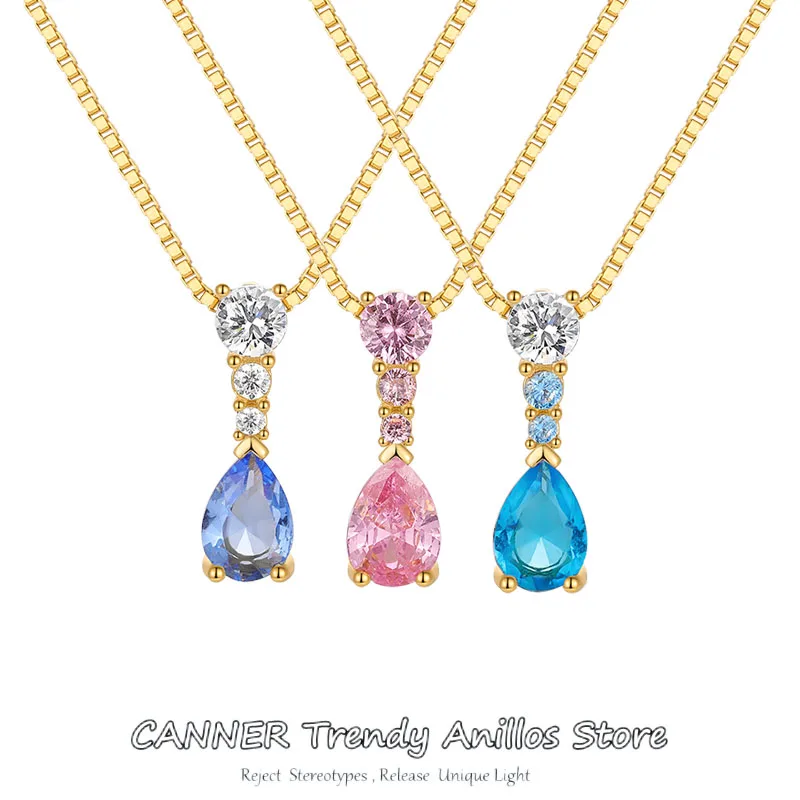 CANNER 925 Sterling Silver Water Drop Crystal Clear Zircon Women's Necklaces Simple Elegant Female Wedding Gifts Jewelry collar
CANNER 925 Sterling Silver Water Drop Crystal Clear Zircon Women's Necklaces Simple Elegant Female Wedding Gifts Jewelry collar