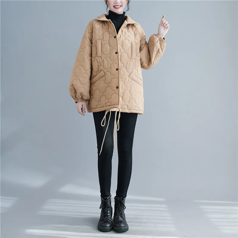 Large Size Thickened Cotton Clothes Women'S Korean Loose Drawstring Warm Short Cotton-Padded Jackets One Piece Parkas Female 
Large Size Thickened Cotton Clothes Women'S Korean Loose Drawstring Warm Short Cotton-Padded Jackets One Piece Parkas Female