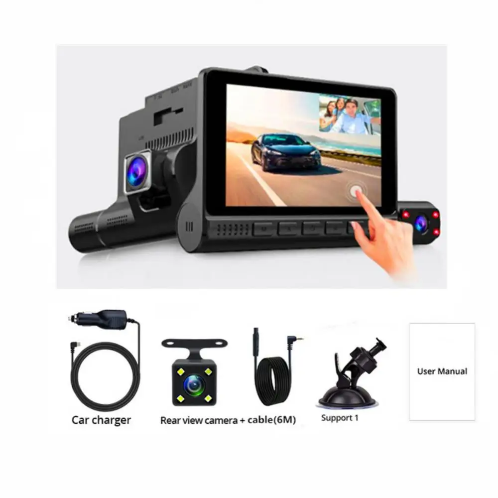 Leslie 3 Lens Car Dash Cam 4 Inch Touch Screen FHD 1080P Video Recorder Car DVR with Rear View Camera Night Vision,G-Sensor 
Leslie 3 Lens Car Dash Cam 4 Inch Touch Screen FHD 1080P Video Recorder Car DVR with Rear View Camera Night Vision,G-Sensor