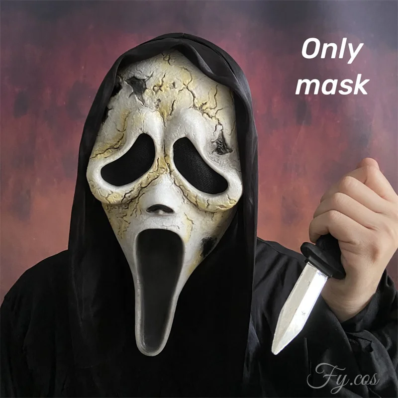 

Ghostface Scream 6 Mask Movie Horror Killer Latex Mascara Terror Rave Cosplay Scary Ghost Disguise Halloween Costume for Men
