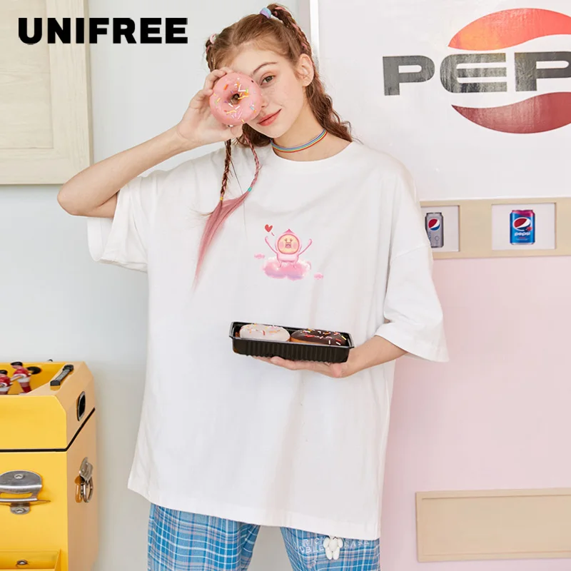 UNIFREE Cute Printing Women Soft Cartoons Soft Tshirt Fashion Crewneck Tshirts Vintage Loose T Shirts Couple
UNIFREE Cute Printing Women Soft Cartoons Soft Tshirt Fashion Crewneck Tshirts Vintage Loose T Shirts Couple