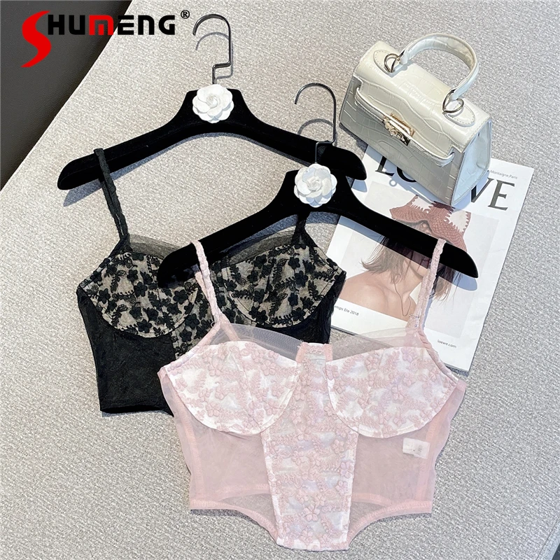 Sexy Slim Fit Floral Gauzy Spaghetti-Strap Camisole Y2k Top Women 2022 Summer New Beach Nightclub Inner Wear Outer Wear Camisole 
Sexy Slim Fit Floral Gauzy Spaghetti-Strap Camisole Y2k Top Women 2022 Summer New Beach Nightclub Inner Wear Outer Wear Camisole