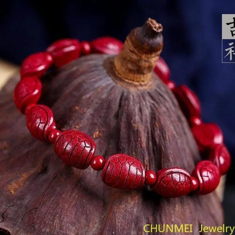 2021 New High Content Cinnabar Handmade Carving Cinnabar Bracelet Turtle Shell Natural Cinnabar Bracelet originality ornaments
2021 New High Content Cinnabar Handmade Carving Cinnabar Bracelet Turtle Shell Natural Cinnabar Bracelet originality ornaments