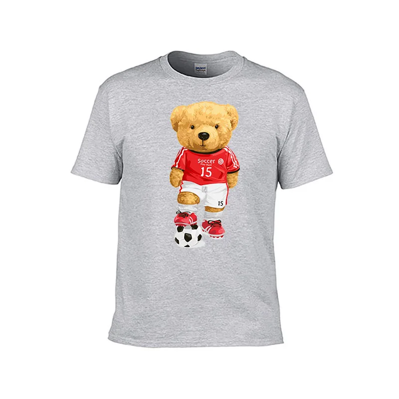 Children Football Teddy Bear Print تي شيرتات Fashion T shirt Boys And Girls 100% Cotton Short Sleeve Top Summer Kids Clothes New
Children Football Teddy Bear Print تي شيرتات Fashion T shirt Boys And Girls 100% Cotton Short Sleeve Top Summer Kids Clothes New