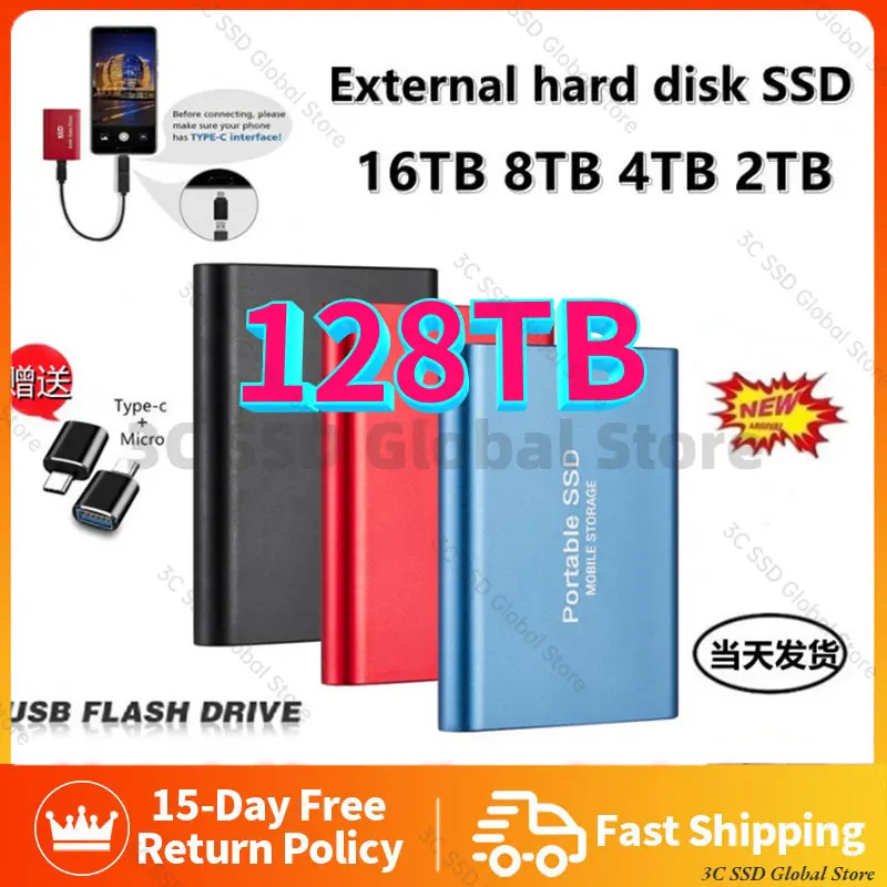 Portable 100% Original External Hard Drive Disks USB 3.1 2TB 128TB SSD Solid State Drives For PC Laptop Computer Storage Device
Portable 100% Original External Hard Drive Disks USB 3.1 2TB 128TB SSD Solid State Drives For PC Laptop Computer Storage Device