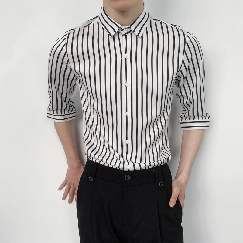 Brand Clothing Men's Summer Casual Short Sleeved Shirt/Male Slim Fit Fashion Stripe Lapel Dress Shirt Korean Style S-5XL
Brand Clothing Men's Summer Casual Short Sleeved Shirt/Male Slim Fit Fashion Stripe Lapel Dress Shirt Korean Style S-5XL