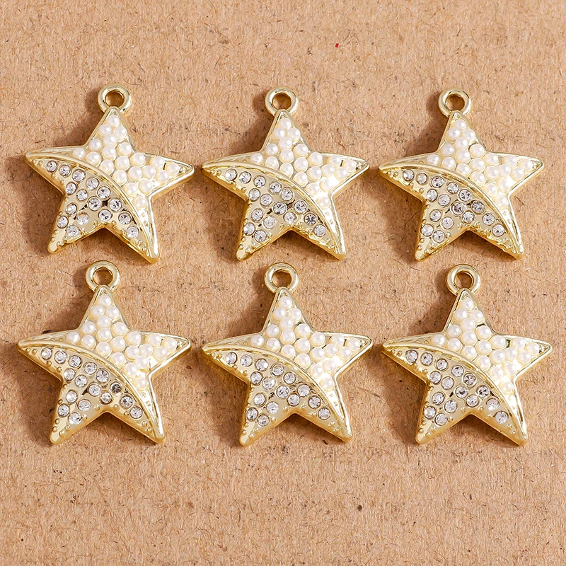 4pcs 19*21mm Cute Crystal Star Charms for Jewelry Making Alloy Imitation Pearl Charms Pendants for DIY Necklaces Earrings Gifts
4pcs 19*21mm Cute Crystal Star Charms for Jewelry Making Alloy Imitation Pearl Charms Pendants for DIY Necklaces Earrings Gifts