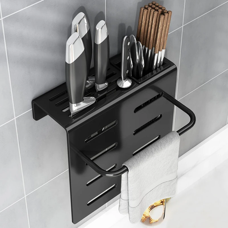 Kitchen Knife Storage Rack Wall-mounted Knife Block Punch-free Knife Holder with Hook Kitchen Storage Knife Holder
Kitchen Knife Storage Rack Wall-mounted Knife Block Punch-free Knife Holder with Hook Kitchen Storage Knife Holder