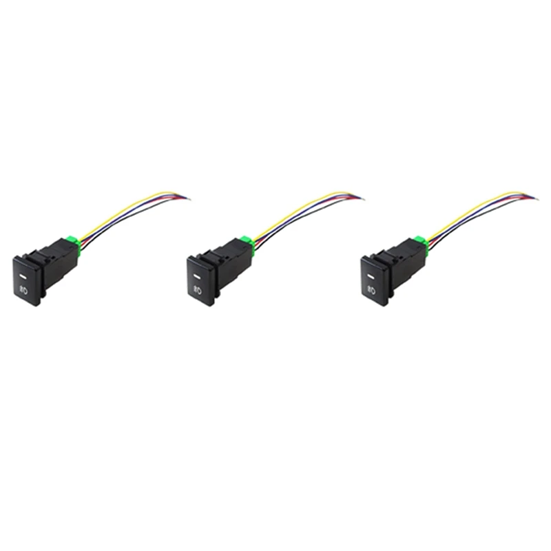 3x 4-полюсный кнопочный переключатель 12 В со встроенным индикатором для противотуманных фар, дневные ходовые огни, фотоэлемент (33x22 мм)
3x 4-полюсный кнопочный переключатель 12 В со встроенным индикатором для противотуманных фар, дневные ходовые огни, фотоэлемент (33x22 мм)