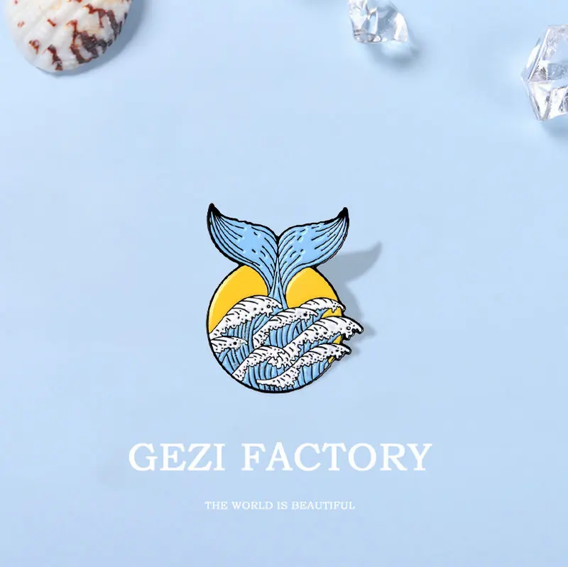 10 PCS / LOT Secret of Ocean Enamel Pin Sea Wave Mermaid Tail Badge Custom Brooches Lapel pin Jeans shirt Bag Freedom Mind
10 PCS / LOT Secret of Ocean Enamel Pin Sea Wave Mermaid Tail Badge Custom Brooches Lapel pin Jeans shirt Bag Freedom Mind