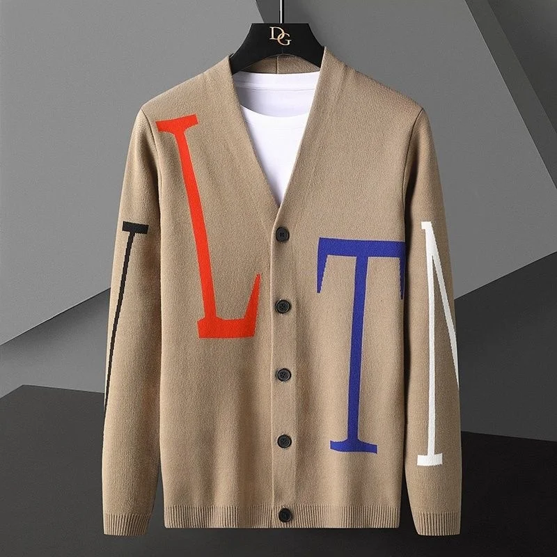 Fall Knit Striped Jacket Korean Sweater Coat Clothing Designer Contrasting Letter Cardigan Men Sweter De Hombre
Fall Knit Striped Jacket Korean Sweater Coat Clothing Designer Contrasting Letter Cardigan Men Sweter De Hombre