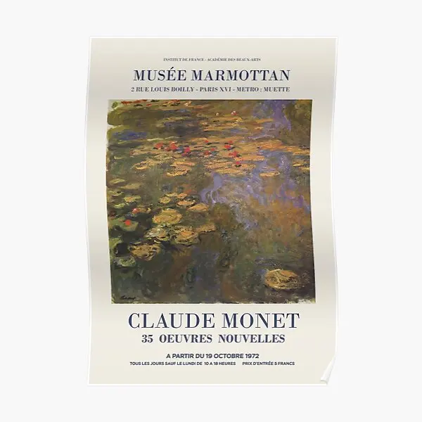 

Claude Monet Exhibition Poster Adverti Poster Mural Vintage Decoration Art Funny Print Wall Decor Picture Painting No Frame