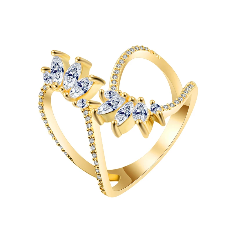2022 New INS Morocco Design CZ Crystal Open Rings for Women Elegant Leaf Finger Ring Female Wedding Dinner Bijoux Drop Shipping
2022 New INS Morocco Design CZ Crystal Open Rings for Women Elegant Leaf Finger Ring Female Wedding Dinner Bijoux Drop Shipping