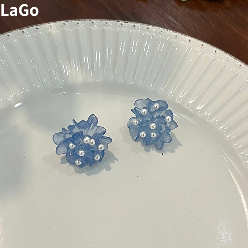 Modern Jewelry 925 Silver Needle Blue Flower Earrings 2022 New Trend Hot Sale Elegant Pearl Resin Stud Earring For Women
Modern Jewelry 925 Silver Needle Blue Flower Earrings 2022 New Trend Hot Sale Elegant Pearl Resin Stud Earring For Women