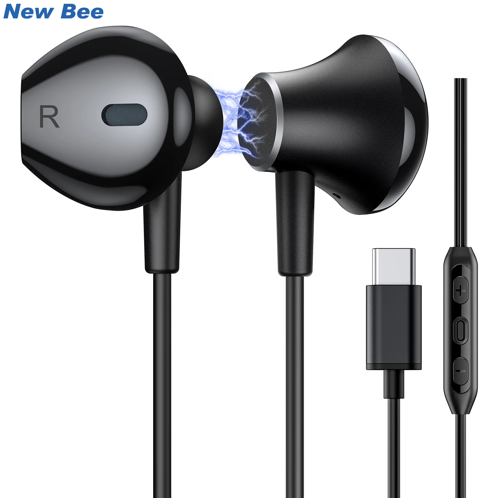 New Bee CH21 Wired Earphones with Microphone In Ear USB Type C Headset Noise Cancelling Earphone for Xiaomi Samsung Huawei
New Bee CH21 Wired Earphones with Microphone In Ear USB Type C Headset Noise Cancelling Earphone for Xiaomi Samsung Huawei