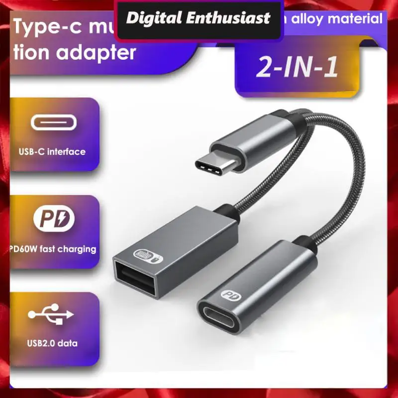 With Usb Female Splitter Adapter Cable Otg Adapter Type-c Multifunctional Adapter Type C Male To Usb C Charging Port 2in1 U Disk
With Usb Female Splitter Adapter Cable Otg Adapter Type-c Multifunctional Adapter Type C Male To Usb C Charging Port 2in1 U Disk