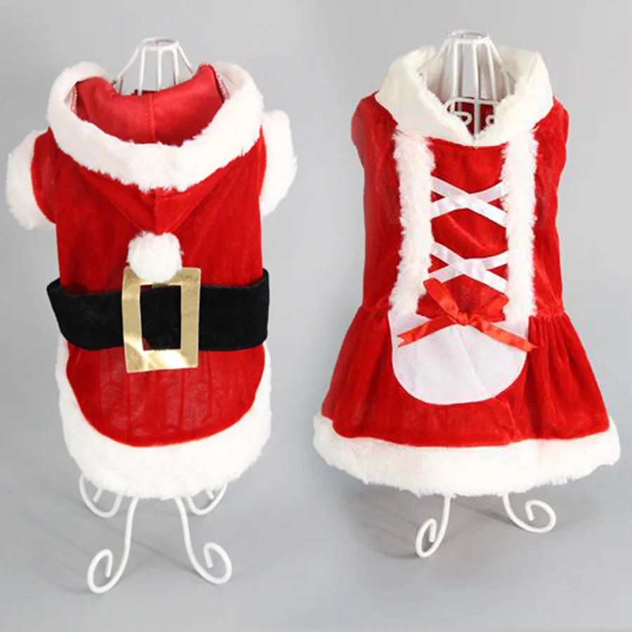 

Dog Christmas Winter Costume Dog Fancy Dress Santa Festival Party Clothes for Puppy Cat Chihuahua Pet Items Accessories Vestido