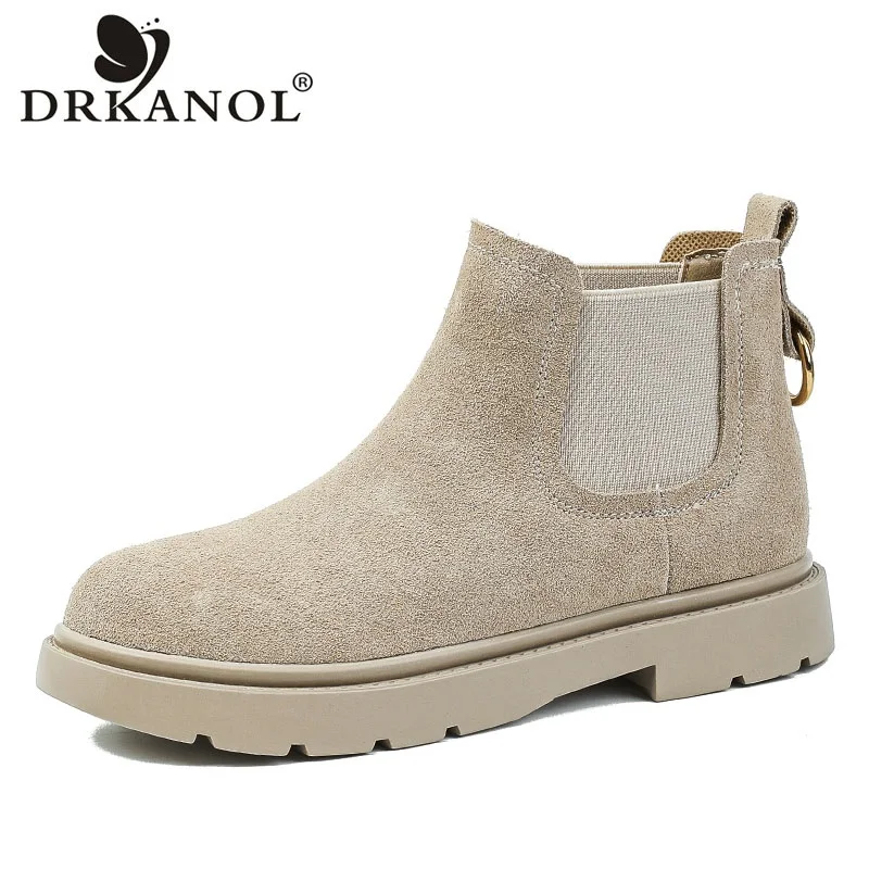 DRKANOL 2023 Winter Warm Ankle Boots For Women Cow Suede Flat Heel Elastic Band Slip-On Trend Casual Short Boots Botas Femininas
DRKANOL 2023 Winter Warm Ankle Boots For Women Cow Suede Flat Heel Elastic Band Slip-On Trend Casual Short Boots Botas Femininas