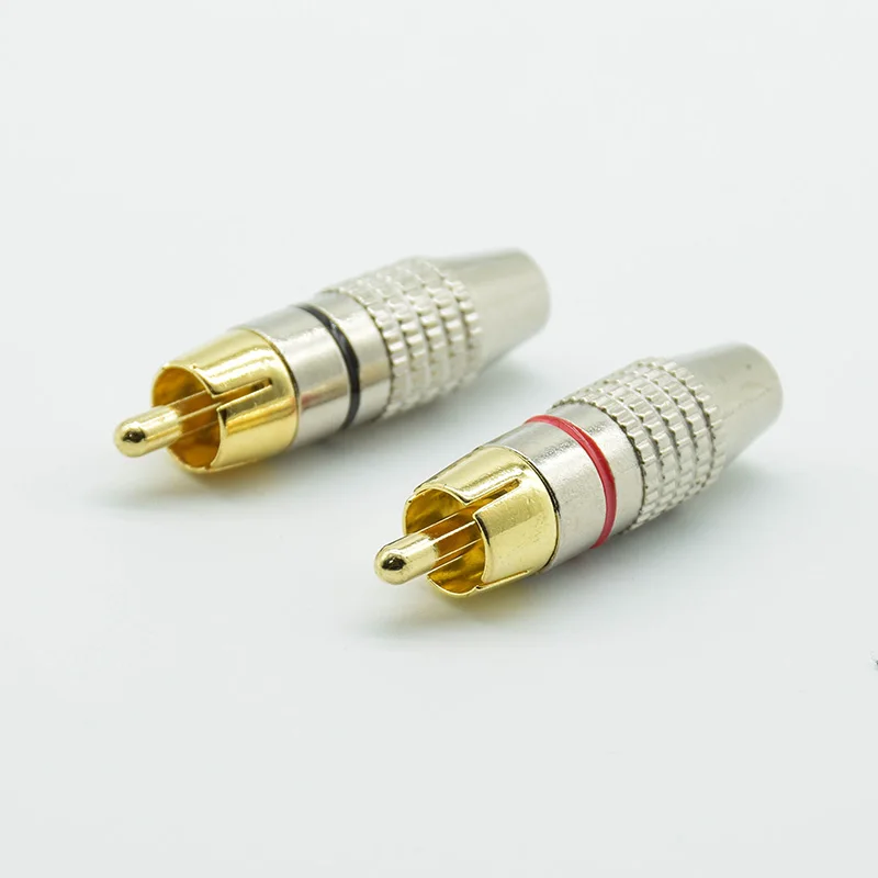 4pcs Balck + Red Gold RCA Male Plug Non Solder Audio Video Adapter Connector Male to Male Convertor for Coaxial Cable
4pcs Balck + Red Gold RCA Male Plug Non Solder Audio Video Adapter Connector Male to Male Convertor for Coaxial Cable