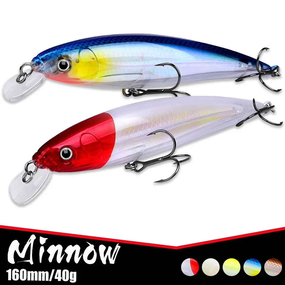 1PCS Minnow Fishing Lure 160MM/40G Long Casting Floating Ultra Wobblers Swimbait 3D Eyes Fishbait Sea Saltwater Bass Carp Pesca
1PCS Minnow Fishing Lure 160MM/40G Long Casting Floating Ultra Wobblers Swimbait 3D Eyes Fishbait Sea Saltwater Bass Carp Pesca