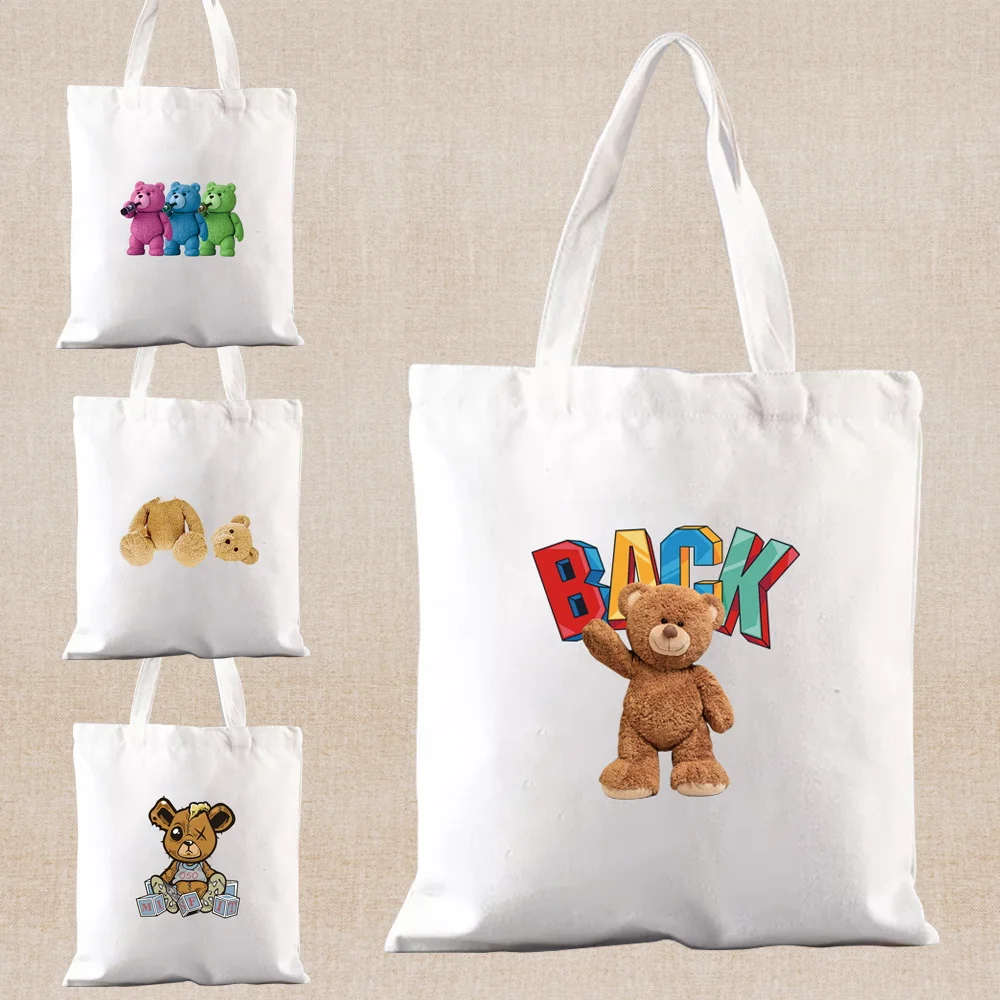 Bear Print Shopping Bag Fashion Tote Bag Women Shopper Bags Casual Shoulder Bag Large Capacity Canvas Bags Collapsible Handbags
Bear Print Shopping Bag Fashion Tote Bag Women Shopper Bags Casual Shoulder Bag Large Capacity Canvas Bags Collapsible Handbags