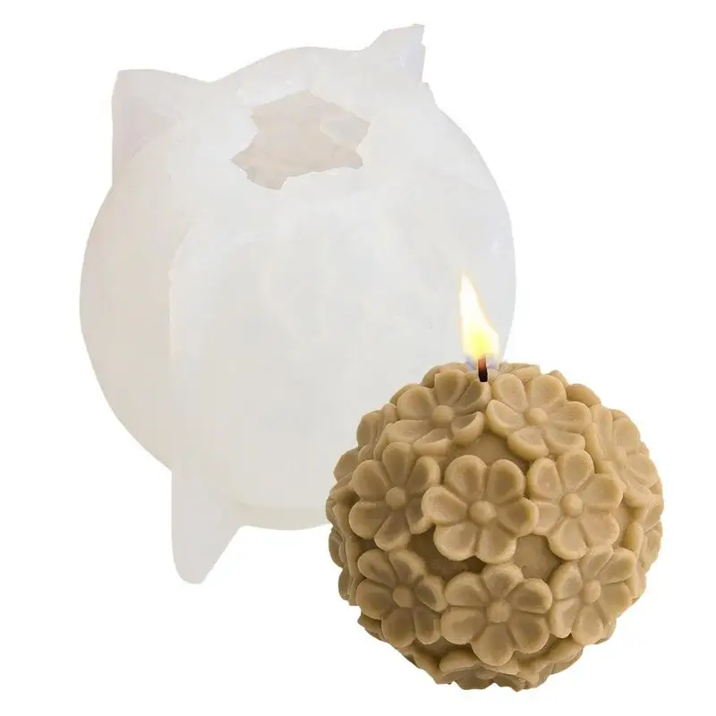 

Силиконовая форма в виде цветочного шара, форма в виде соевого воска для свечей, минималистичные формы для свечей для мыла, форма для сферы «сделай сам», ароматерапия, свеча