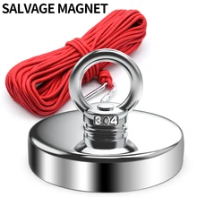 N52 Salvage Magnet Heavy Duty Search Magnets Strong Neodymium Magnet Deep Sea Fishing Magnets Mounting with Ring Eyebolt
