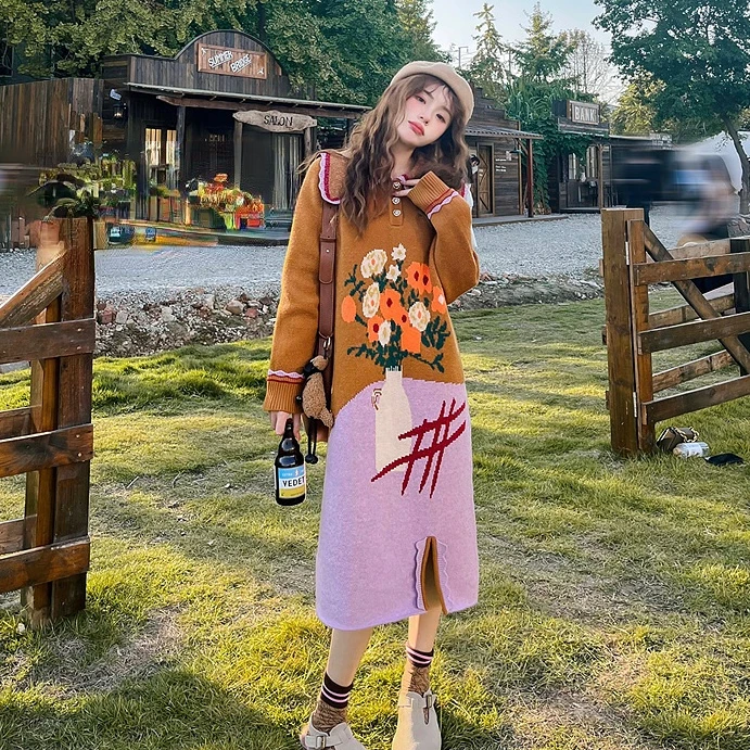 2023 Autumn Winte Women Fashion Retro Patchwork Sweater Dresses Female Thick Warm Long Vestidos Ladies Print Knitted Dress C198
2023 Autumn Winte Women Fashion Retro Patchwork Sweater Dresses Female Thick Warm Long Vestidos Ladies Print Knitted Dress C198