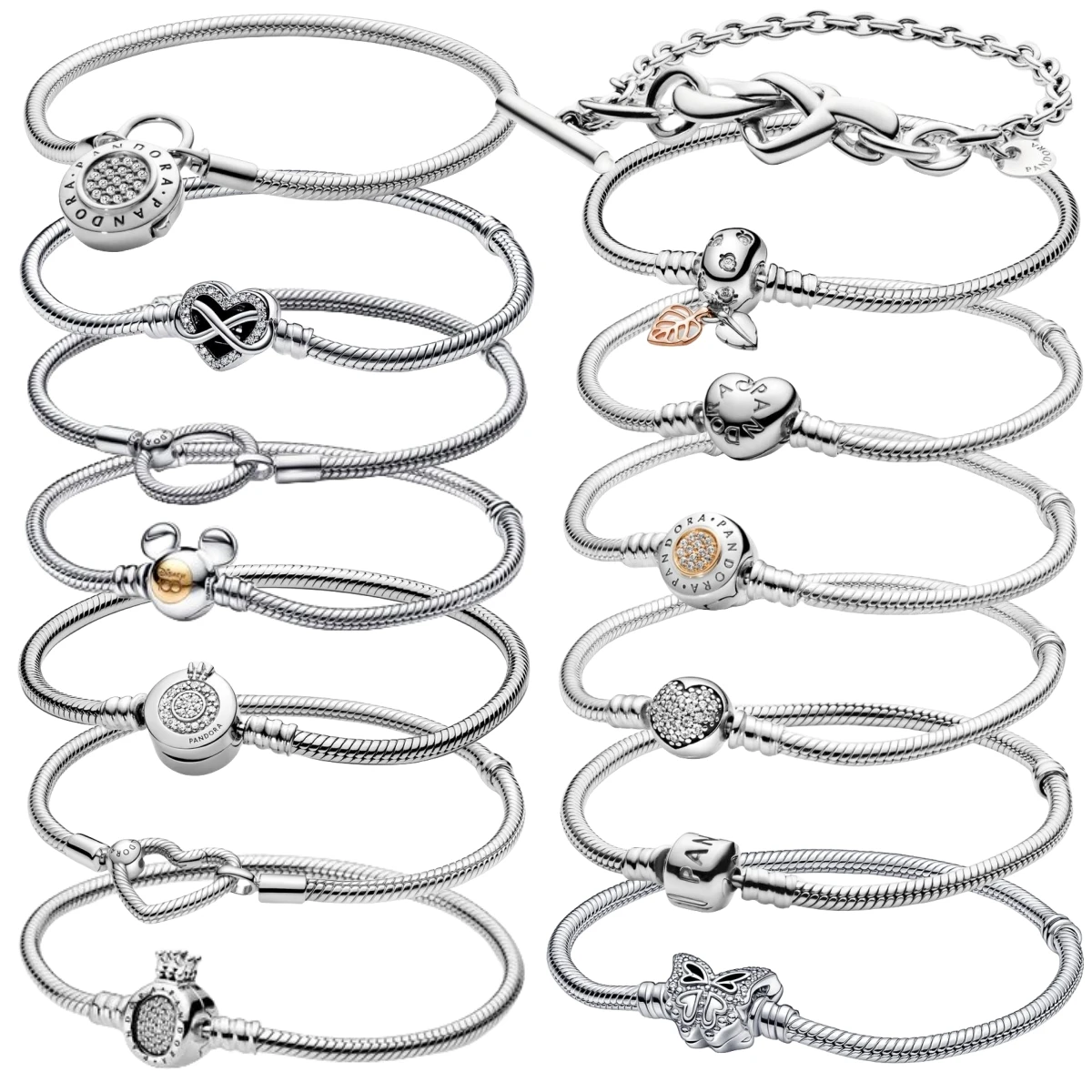 Original logo feminine jewelry 925 sterling silver snake bone bracelet for original Pandora Beading DIY feminine charm charm gif
Original logo feminine jewelry 925 sterling silver snake bone bracelet for original Pandora Beading DIY feminine charm charm gif