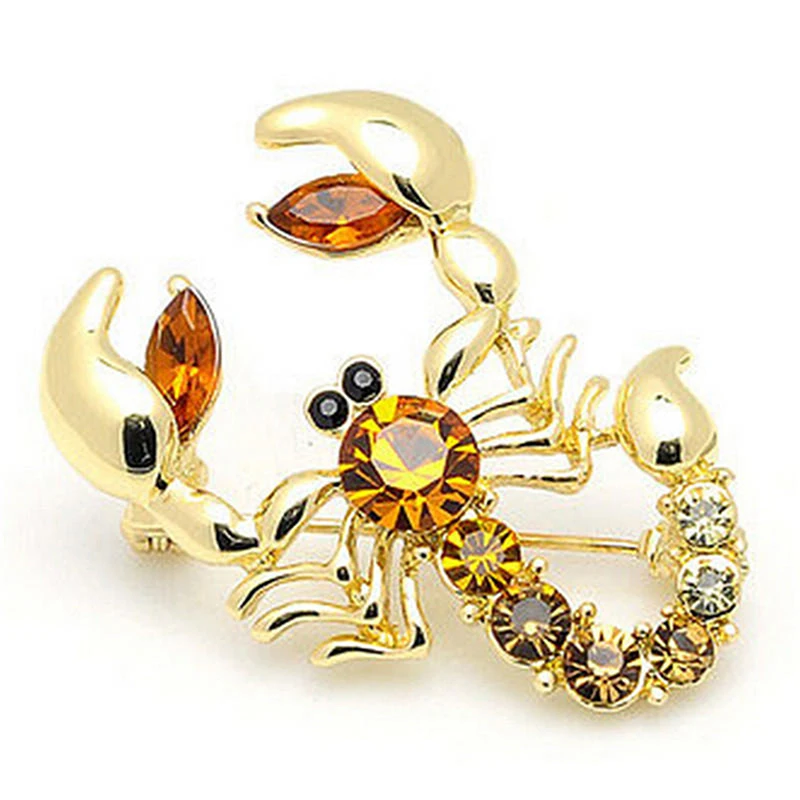 

Women Fashion Brooch Animal Scorpion Crystal Rhinestone Scarf Brooch Pin Party Jewelry Enamel Pin Lapel Jewelry Brooches