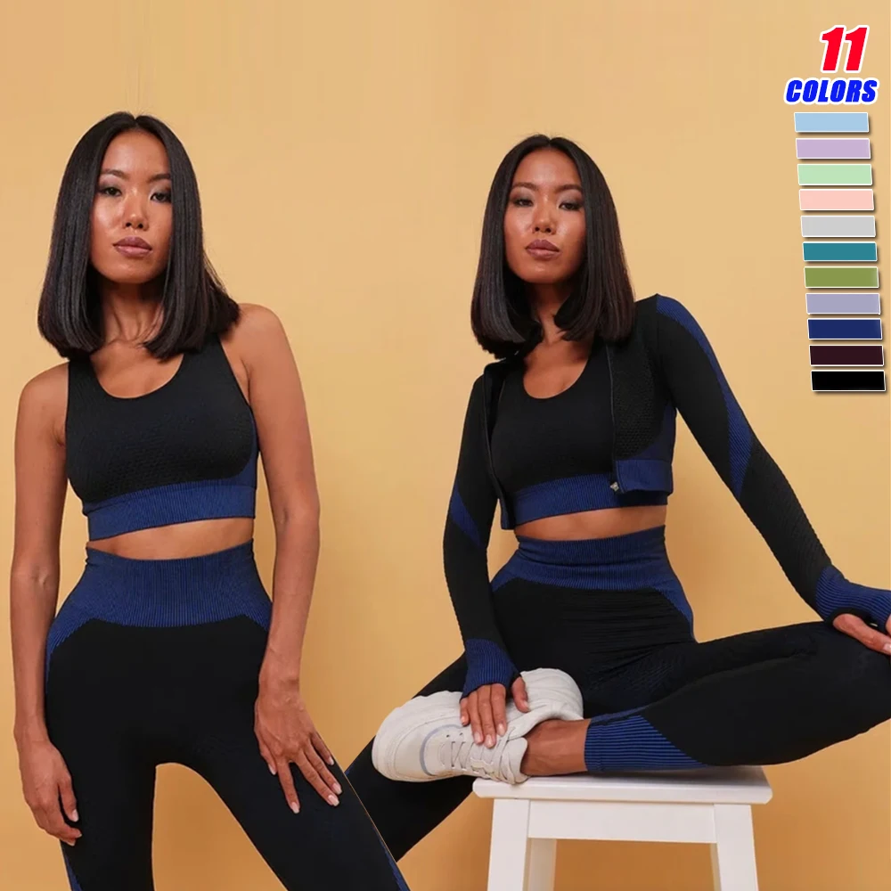 Seamless Patchwork Yoga Set Women Fitness Gym Suits Female Push Up Tights Sports Bra Top Long Sleeve Sportswear Running Clothes
Seamless Patchwork Yoga Set Women Fitness Gym Suits Female Push Up Tights Sports Bra Top Long Sleeve Sportswear Running Clothes