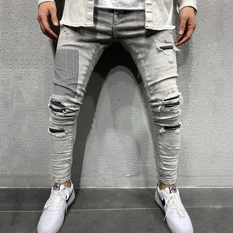 Autumn Men's Jeans Korean Style Patch Frayed Stretch Cowboys Trousers Male Casual Small Feet Slim Fit Denim Pants Pencil Pants
Autumn Men's Jeans Korean Style Patch Frayed Stretch Cowboys Trousers Male Casual Small Feet Slim Fit Denim Pants Pencil Pants