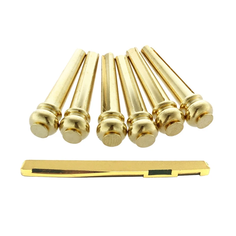 7Pcs Guitar Parts: 6Pcs Acoustic Guitar Bridge Pins Guitar Strings Fixed Cone Pins & 1Pcs Acoustic Guitar Bridge Saddle 
7Pcs Guitar Parts: 6Pcs Acoustic Guitar Bridge Pins Guitar Strings Fixed Cone Pins & 1Pcs Acoustic Guitar Bridge Saddle
