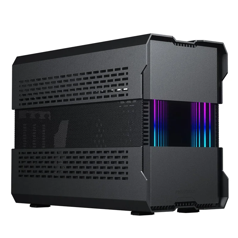 Мини-компьютер ITX алюминиевый корпус с тремя подвесками регулируемый PCI-E 4 0 ARGB Preto