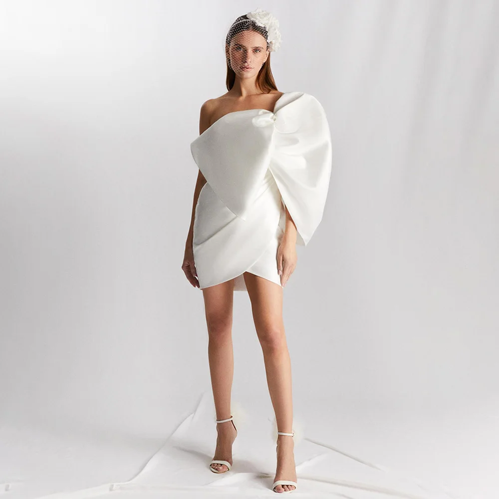 Женское Короткое свадебное платье, белое мини-платье на одно плечо с большим бантом и высокой колонкой, 2023
Женское Короткое свадебное платье, белое мини-платье на одно плечо с большим бантом и высокой колонкой, 2023