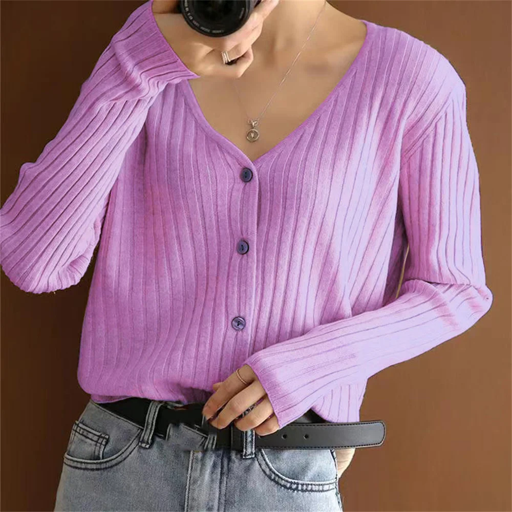 S-3XL Solid Simple All-match Single Breasted Korean Elegant Comfortable V-neck Slim Stretchy Cardigan Women Sweater Autumn Tops
S-3XL Solid Simple All-match Single Breasted Korean Elegant Comfortable V-neck Slim Stretchy Cardigan Women Sweater Autumn Tops