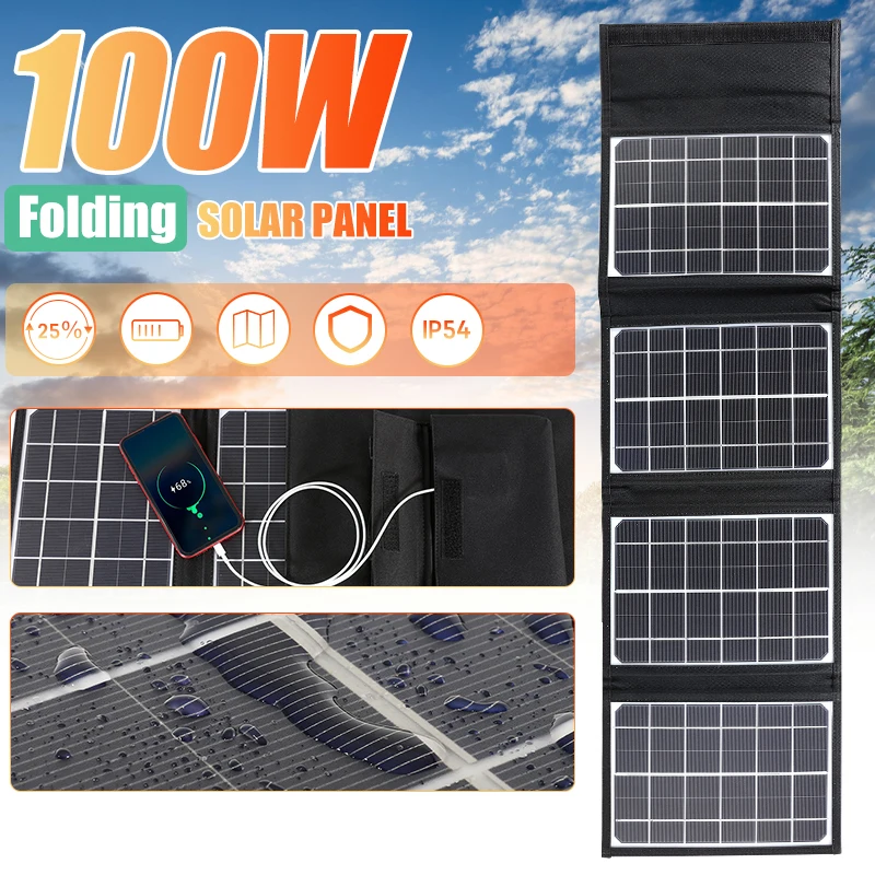 Водонепроницаемый складной внешний аккумулятор на солнечной батарее, 12 В, 100 Вт
Водонепроницаемый складной внешний аккумулятор на солнечной батарее, 12 В, 100 Вт