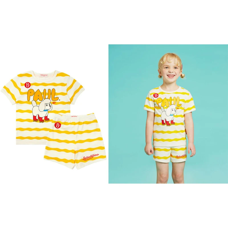 Kids Sets 2023 New Summer Brand Paul Skating Dog Wave Striped Short Sleeve Sets for Girls Boys Summer Clothing
Kids Sets 2023 New Summer Brand Paul Skating Dog Wave Striped Short Sleeve Sets for Girls Boys Summer Clothing