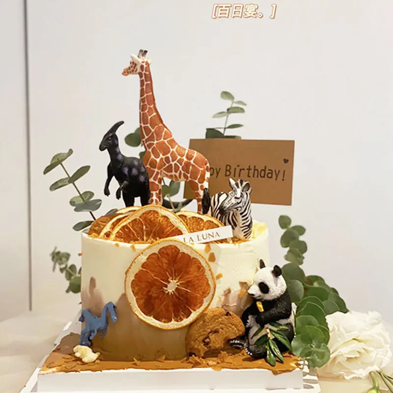

Animal Cake Topper Safari Jungle Wild Forest Animals Figures Woodland Giraffe Toppers Cake Decoration Birthday Party Supplies
