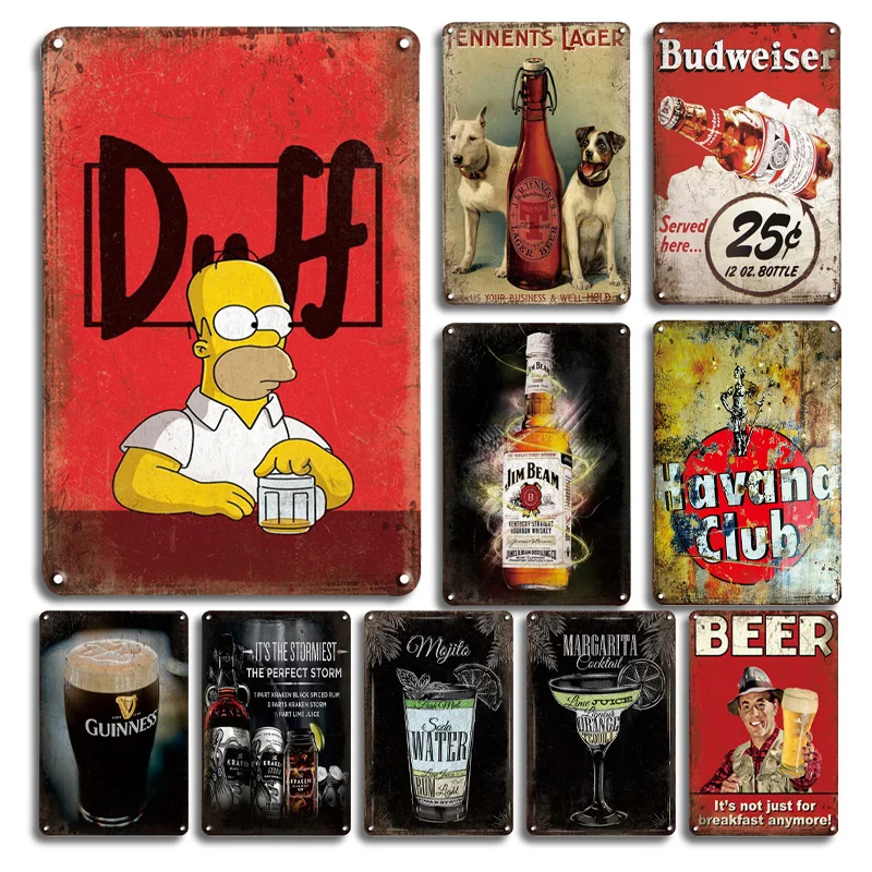 Whiskey Cocktail Beer Tinplate Poster Sign Vintage Bar dining room Decoration Retro Duff Metal Tin Sign Personalized Wall Decor
Whiskey Cocktail Beer Tinplate Poster Sign Vintage Bar dining room Decoration Retro Duff Metal Tin Sign Personalized Wall Decor
