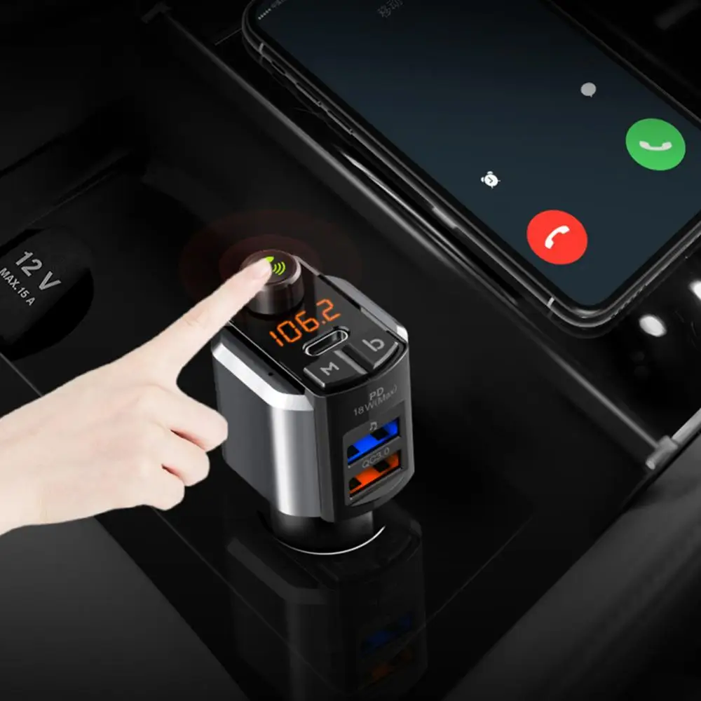 Автомобильный FM-передатчик Bluetooth-совместимый 5,0 беспроводной аудиоприемник громкой связи вызов 2.1A 1A быстрое зарядное устройство с двумя Usb ...
Автомобильный FM-передатчик Bluetooth-совместимый 5,0 беспроводной аудиоприемник громкой связи вызов 2.1A 1A быстрое зарядное устройство с двумя Usb ...