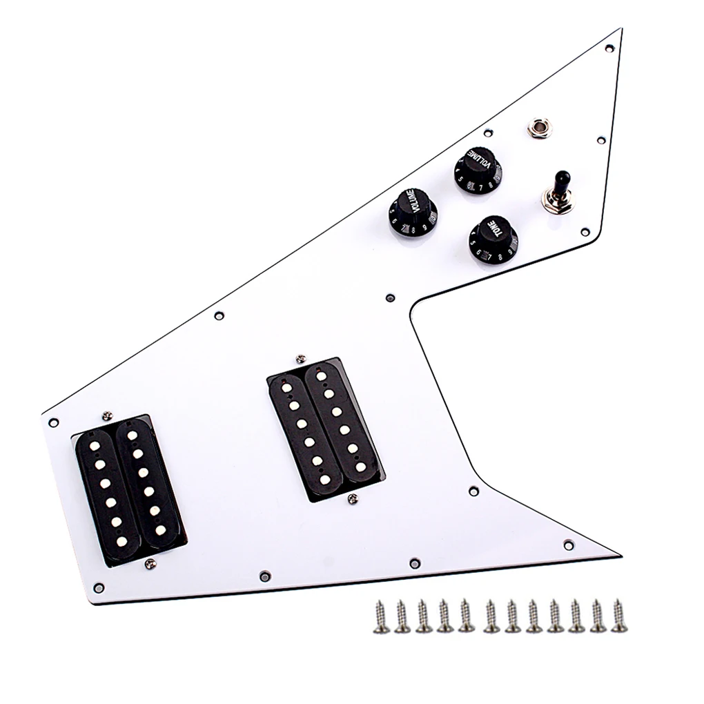 Guitar Pickguard V Scratch Plate Pickup Replacement Musical Instruments 3 Way Switch Attachment Protection Accessory
Guitar Pickguard V Scratch Plate Pickup Replacement Musical Instruments 3 Way Switch Attachment Protection Accessory