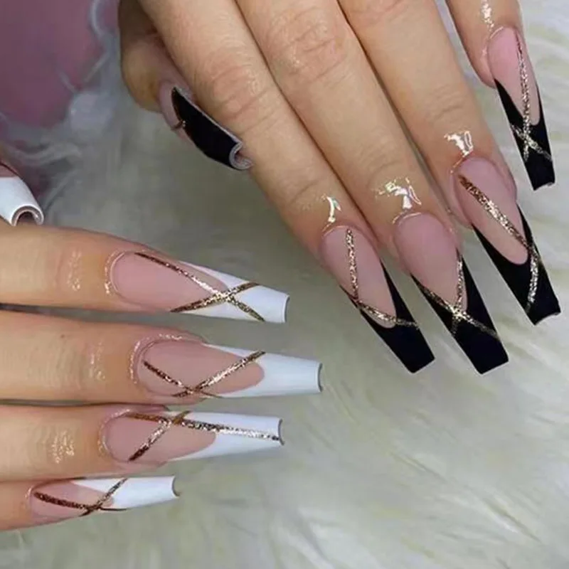 24Pcs/Box Black Long Coffin Press On Nails Square Wearable French Ballerina Fake Nails Press On Full Cover Manicure Nail Tips
24Pcs/Box Black Long Coffin Press On Nails Square Wearable French Ballerina Fake Nails Press On Full Cover Manicure Nail Tips